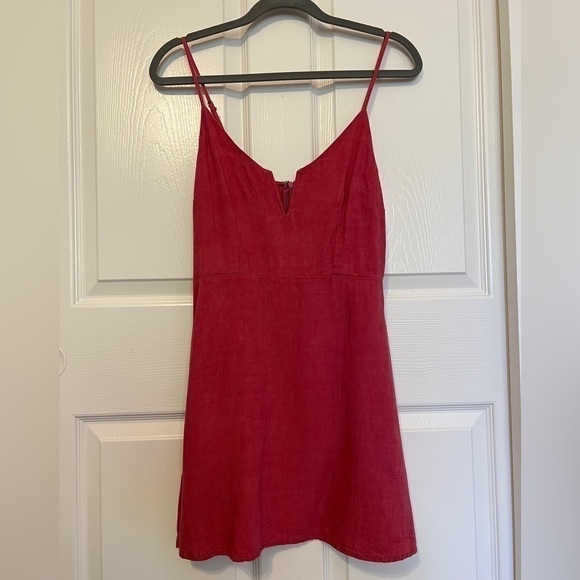 Lottie Moss PacSun Notch Linen Mini Dress M - Picture 3 of 7